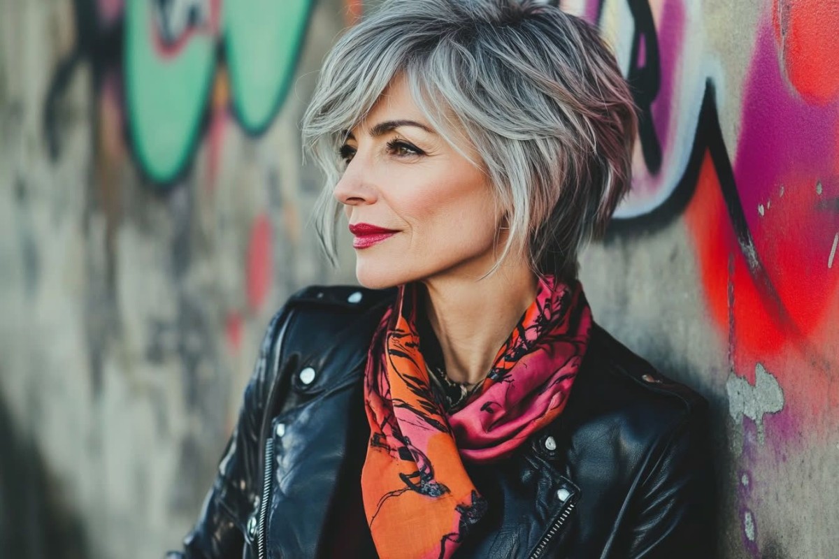 Coupe courte effilée femme rock