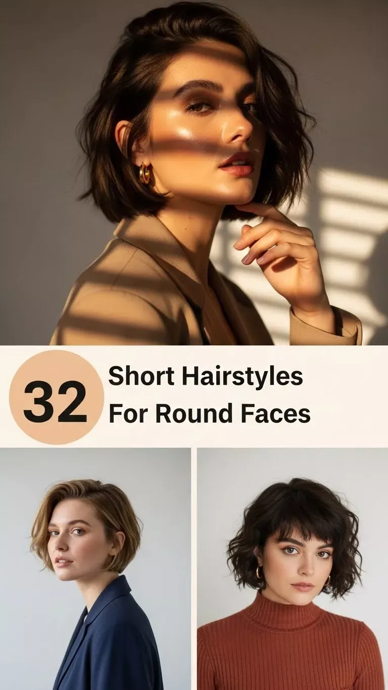 Coupe courte visage rond cheveux fins